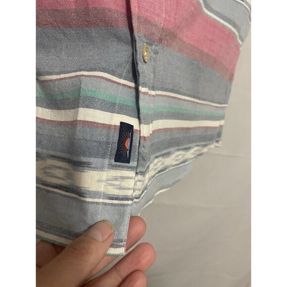 Faherty Short Sleeve Western Wave Collared Button Down Men’s Small - Picture 4 of 10
